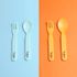 [I-BYEOL Friends] Infant Spoon and Fork Yellow _ Toddler and Kids, Toddler Utensils, Microwave Dishwasher Safe, BPA Free _ Made in KOREA